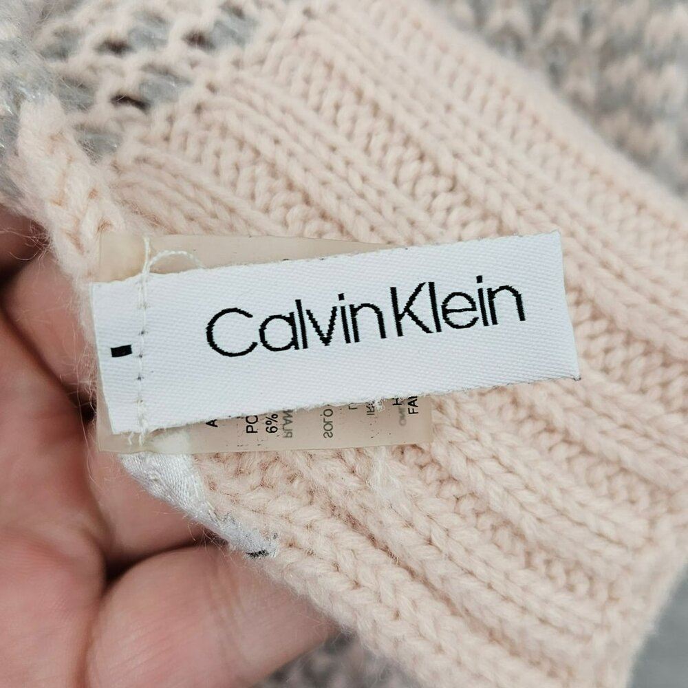Calvin Klein Scarf Rectangular Pink Metallic Silv… - image 2
